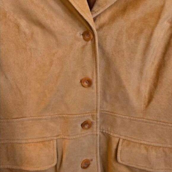 Terry Lewis Genuine Leather Blazer Jacket Women’s Medium Tan Brown - Picture 6 of 8